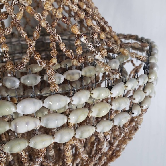 Vintage Puka Shell Chandelier Decor‎ Boho Retro Hanging 25" MCM Hippie - Picture 6 of 15